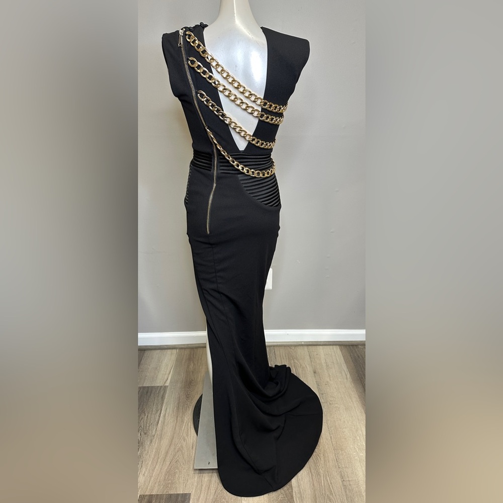 Zhivago Black and Gold Prom Dress - Picture 6 of 10
